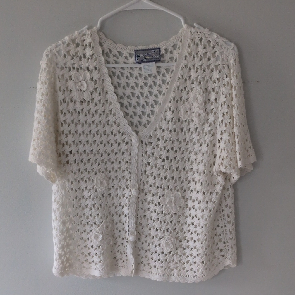 White Crochet Cardigan
